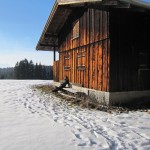 Einsame Hütten im Schnee